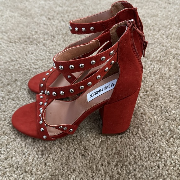 Steve Madden Burnt Orange Strappy Heels - Picture 2 of 4